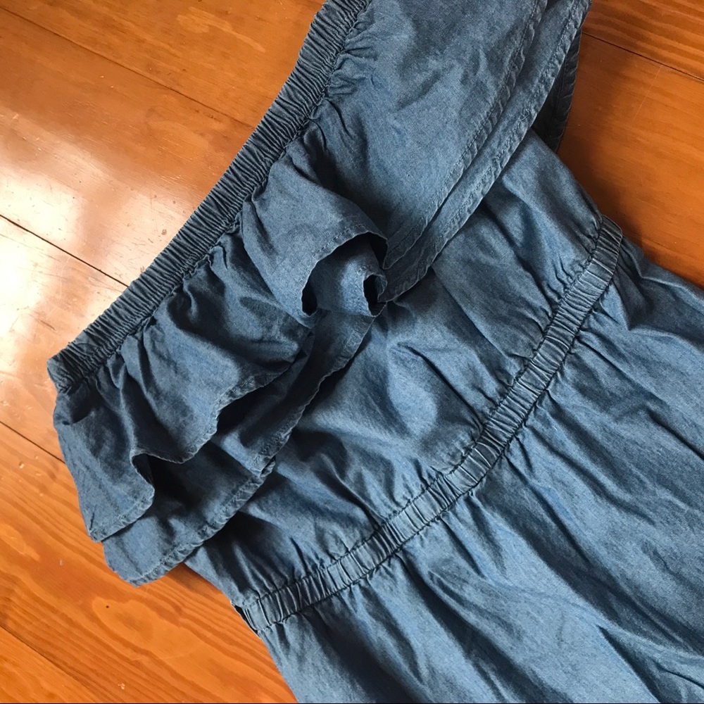 Arden B.  Strapless denim maxi dress